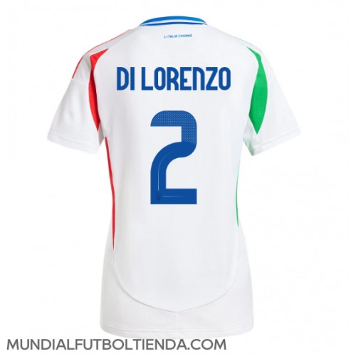 Camiseta Italia Giovanni Di Lorenzo #2 Segunda Equipación Replica Eurocopa 2024 para mujer mangas cortas